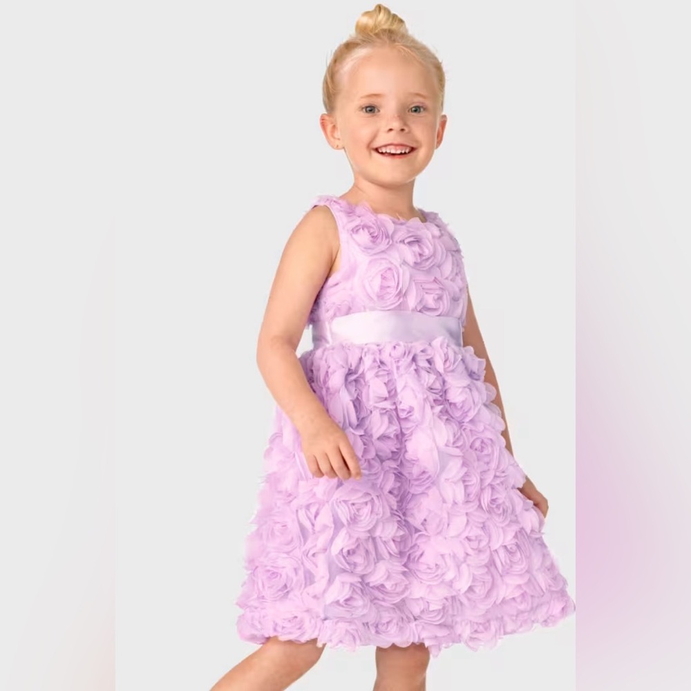 GYMBOREE Girls Lavender Rosette Tulle Fit and Flare Dress Size 5T